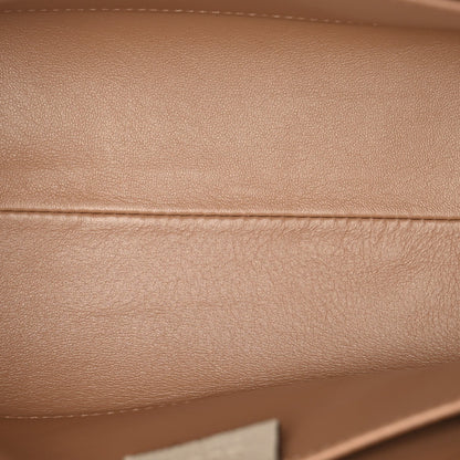 GG Supreme Monogram Berry Textured Dollar Calfskin Small Padlock Tote Beige Ebony Light Copper Mystic White