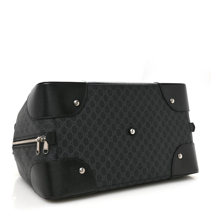 GG Supreme Monogram Azalea Calfskin Retro Interlocking G Large Duffle Bag Black Grey
