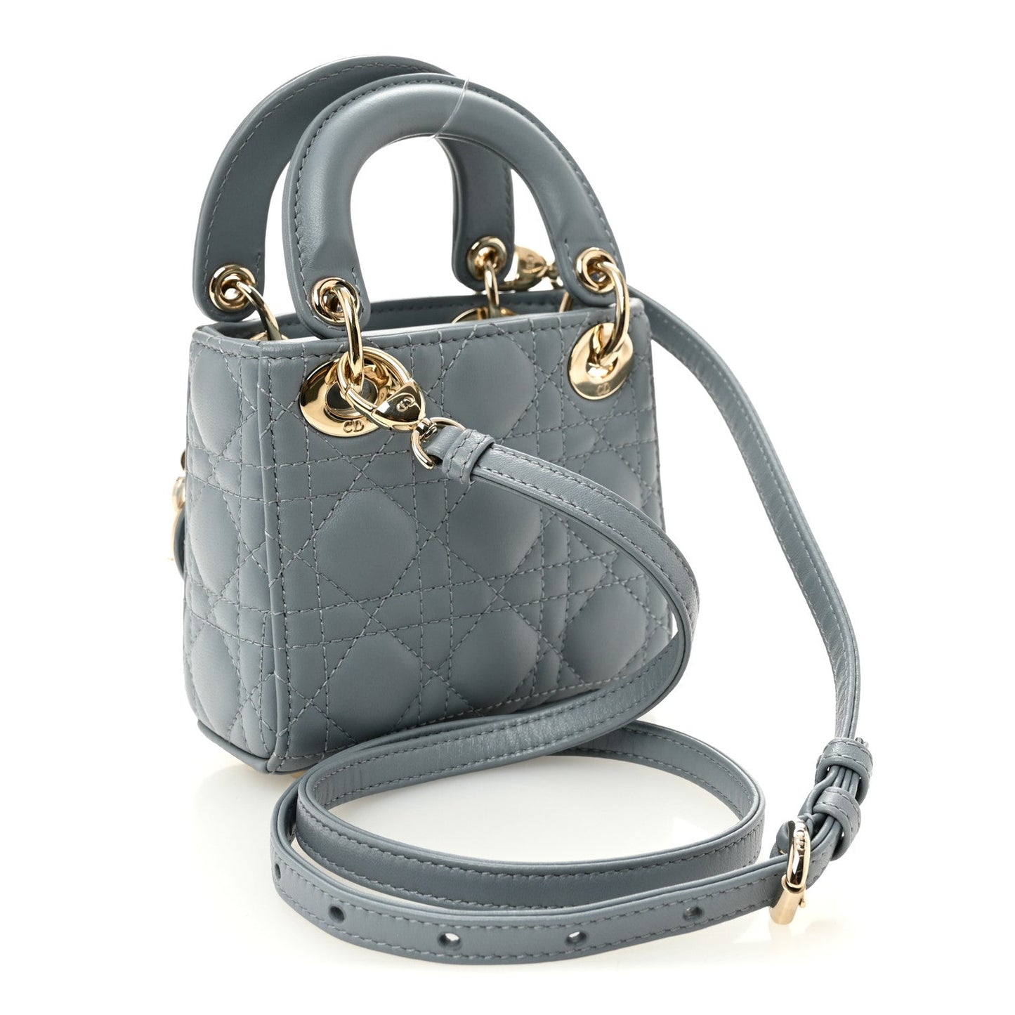Lambskin Cannage Micro Lady Dior Cloud Blue Cloud Blue