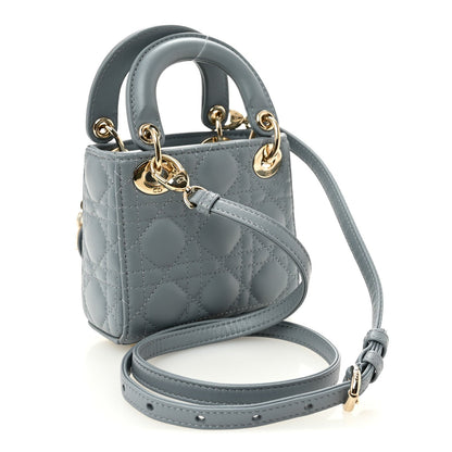 Lambskin Cannage Micro Lady Dior Cloud Blue Cloud Blue