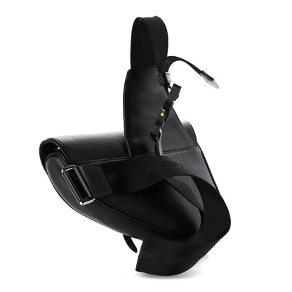 Grained Calfskin Kim Jones Saddle Bag Black