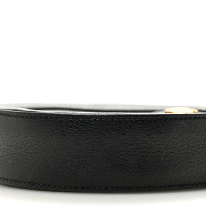 Grained Calfskin Web Mini Ophidia Round Shoulder Bag Black