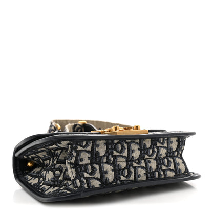Oblique Small DiorAddict Flap Bag Navy Blue