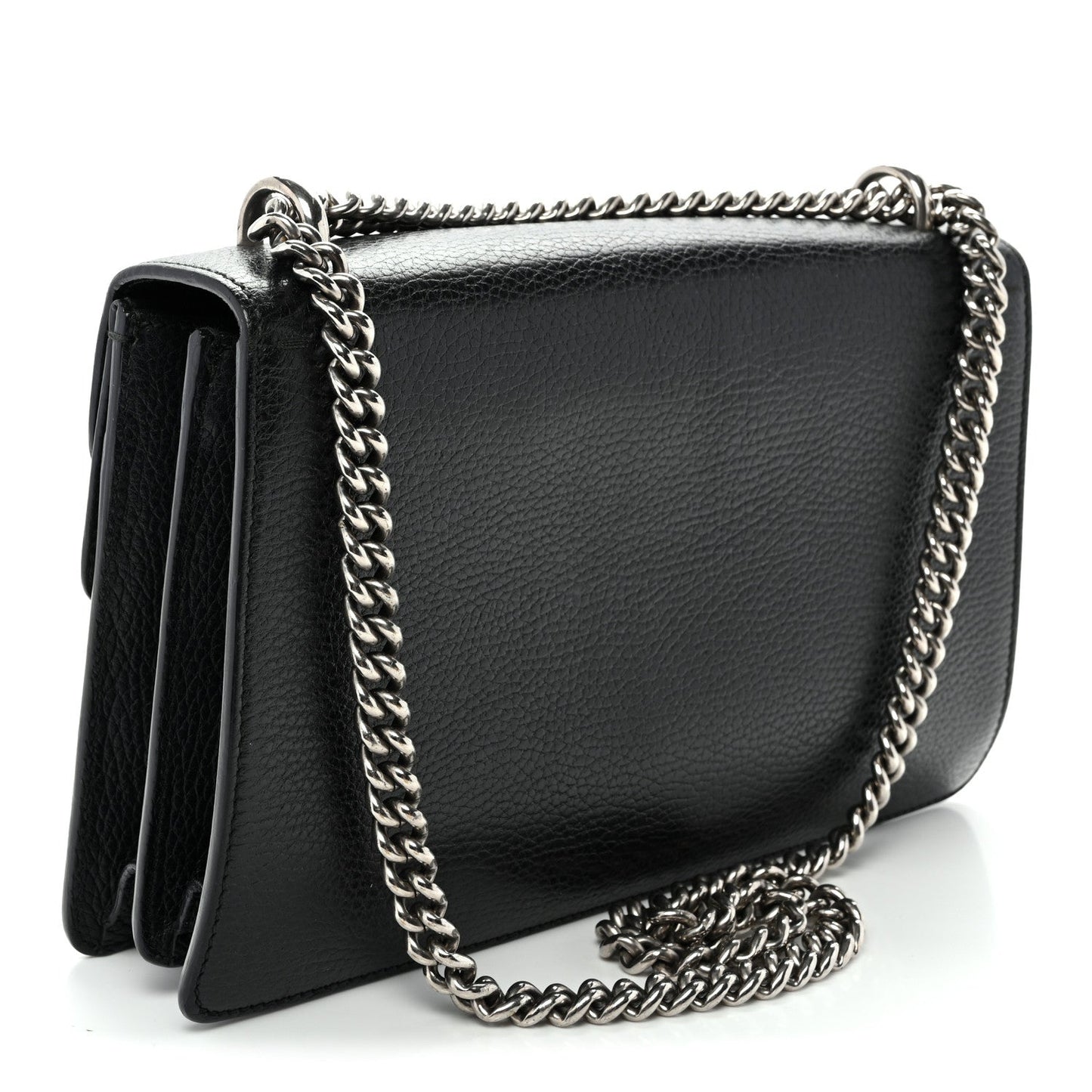 Pebbled Calfskin Small Dionysus Shoulder Bag Black