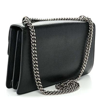 Pebbled Calfskin Small Dionysus Shoulder Bag Black