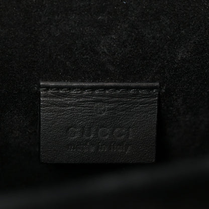 GG Supreme Monogram Suede Crystal Small Dionysus Shoulder Bag Beige Ebony Black