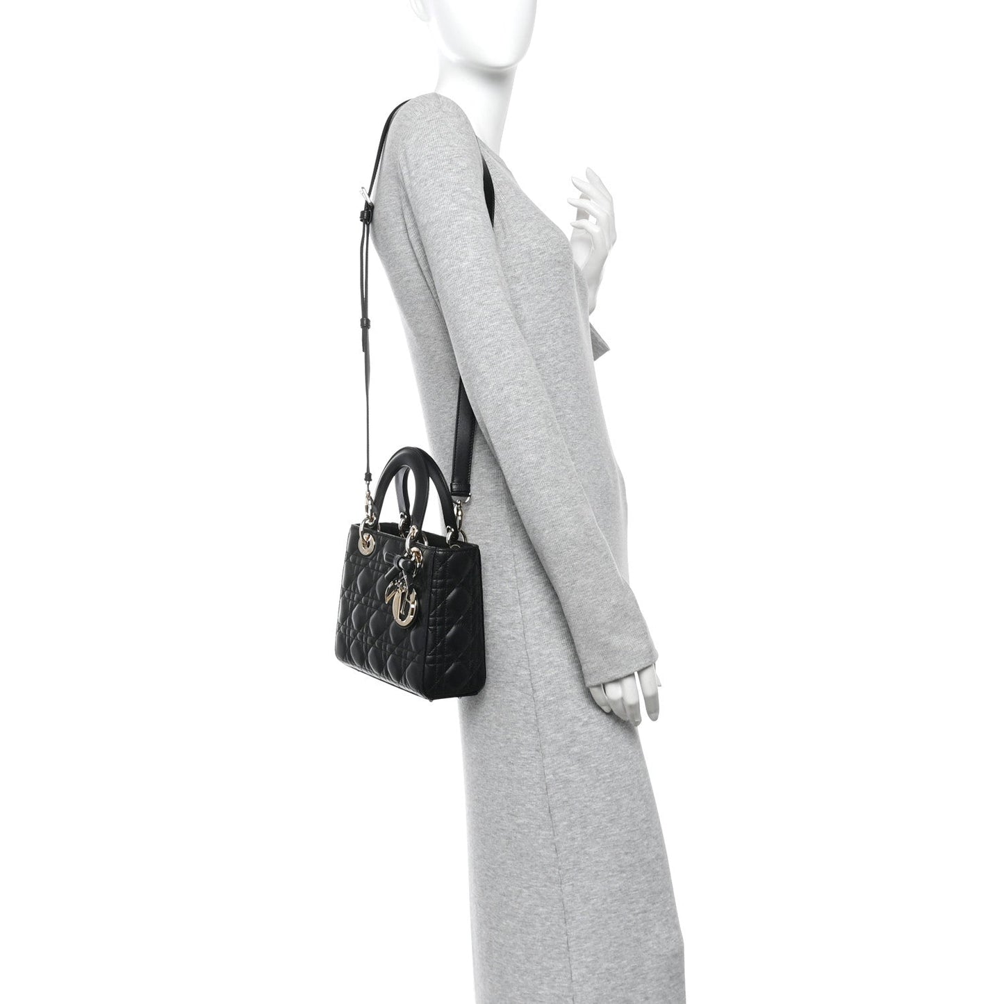 Lambskin Cannage Small Lady Dior Black