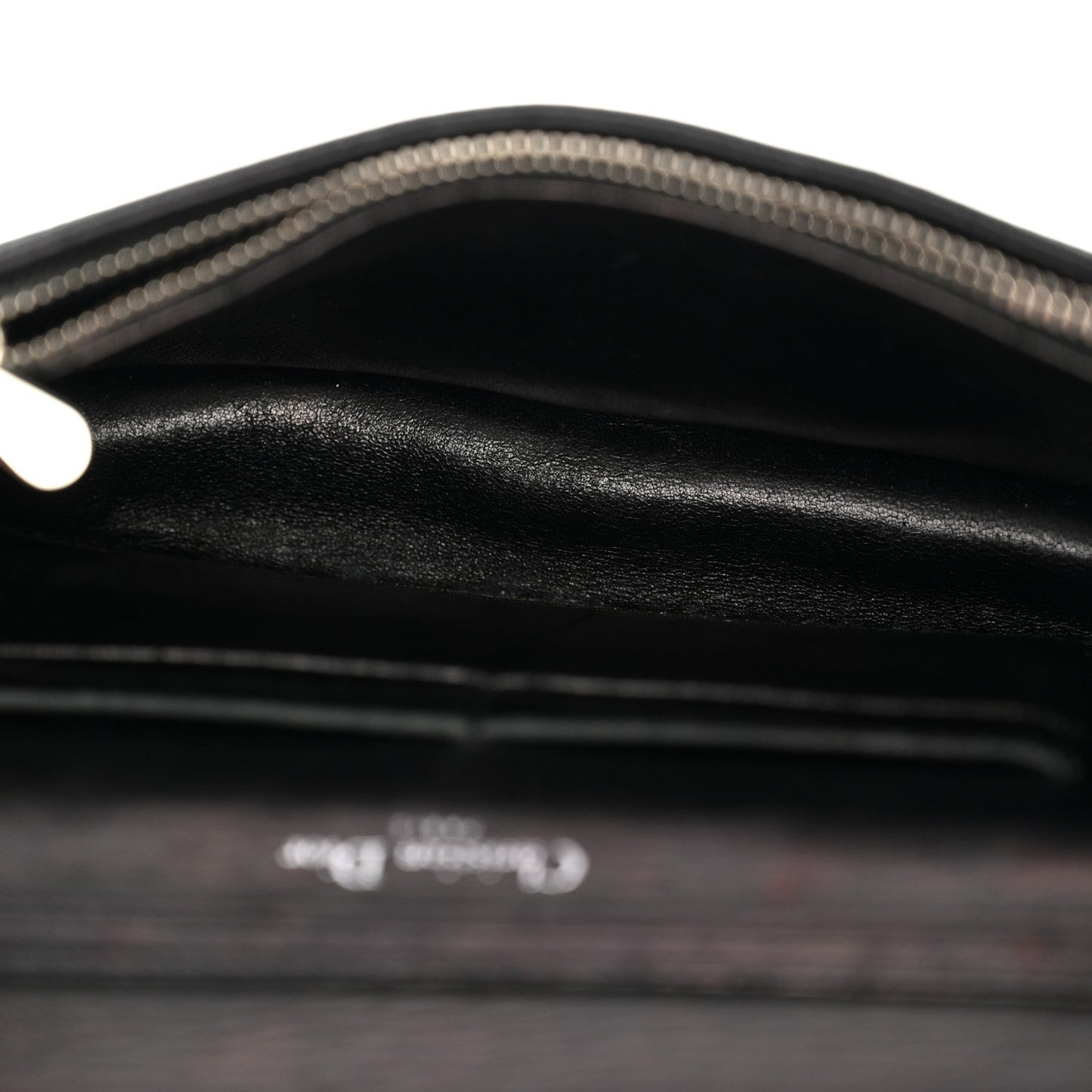Grained Calfskin Diorama Wallet on Chain Pouch Black