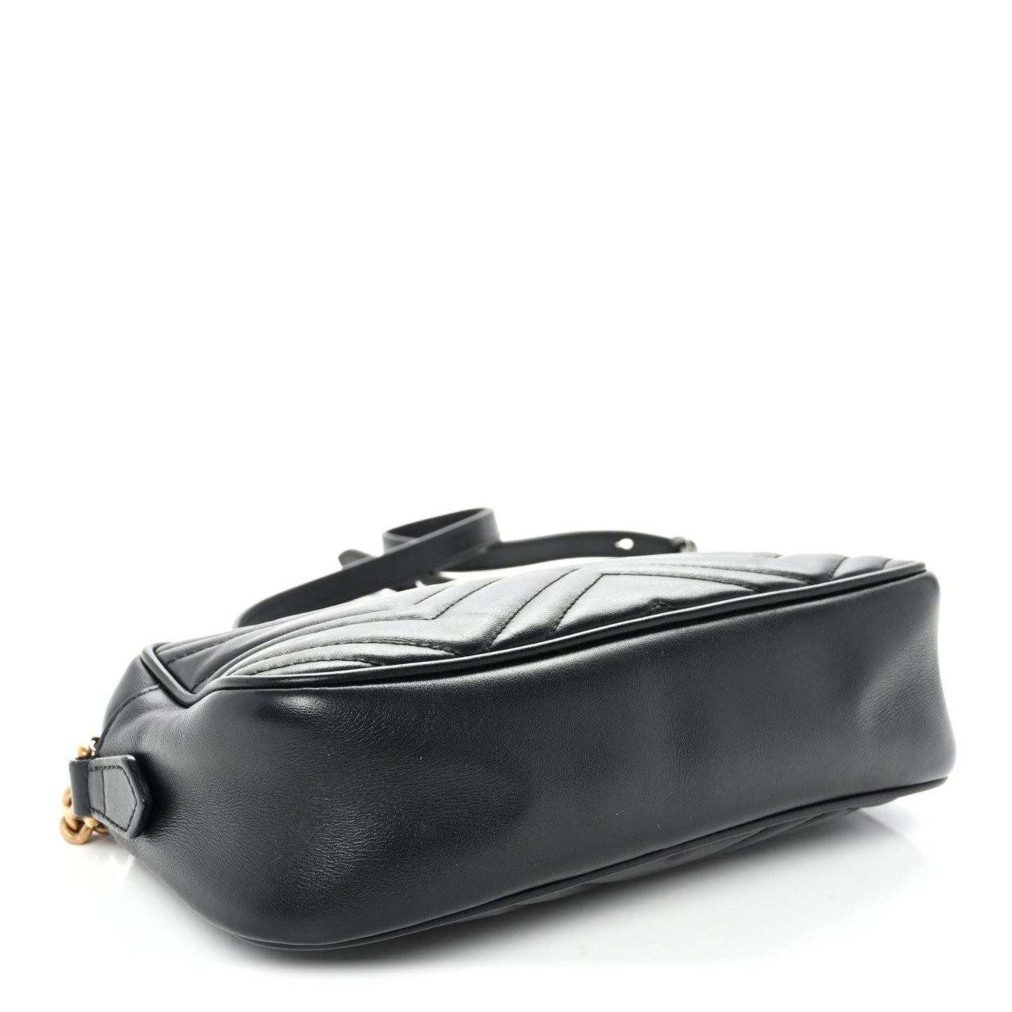 Calfskin Matelasse Small GG Marmont Chain Shoulder Bag Black