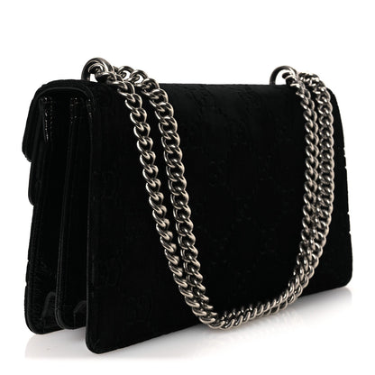 Velvet GG Monogram Small Dionysus Shoulder Bag Black