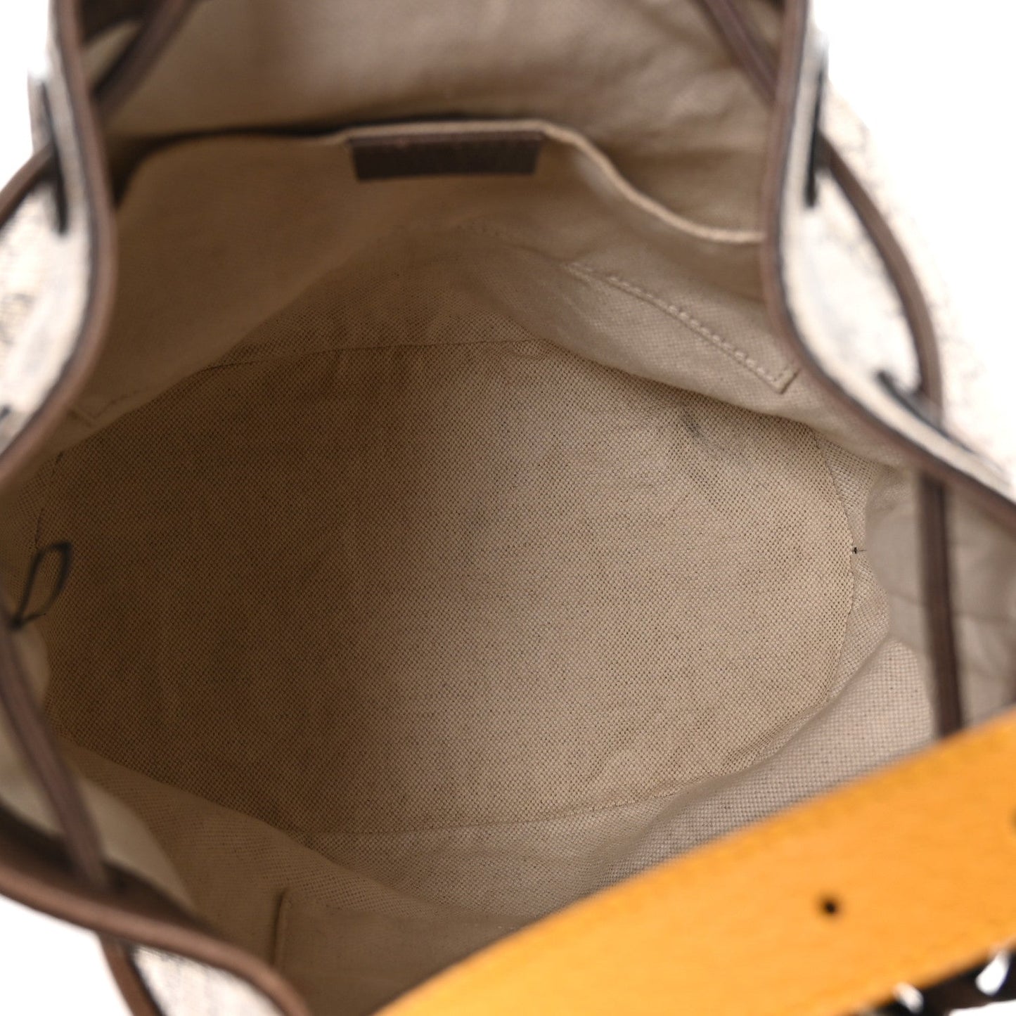 GG Supreme Monogram Neo Vintage Drawstring Bucket Backpack Beige New Acero Crop