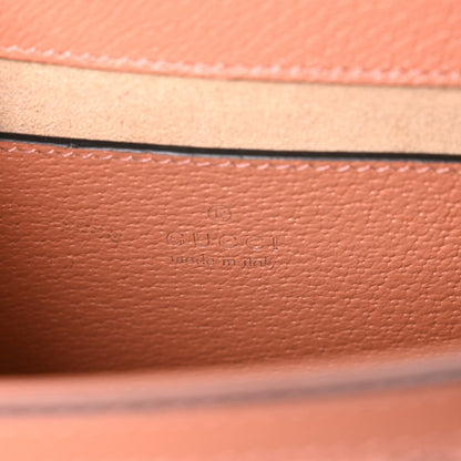 GG Monogram Textured Dollar Calfskin Mini Ophidia Padlock Top Handle Chain Shoulder Bag Cloche Rose Pink