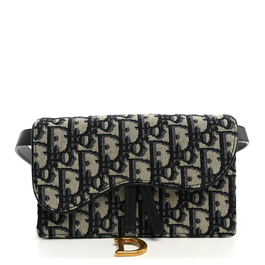 Oblique Saddle Belt Bag Blue
