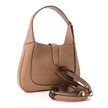Grained Calfskin Web Medium Jackie 1961 Hobo Taupe