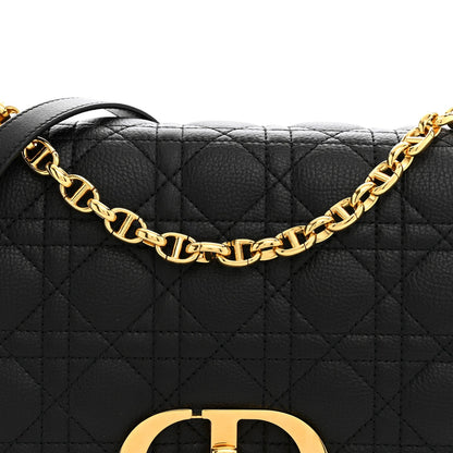 Grained Calfskin Cannage Large Caro Bag Black