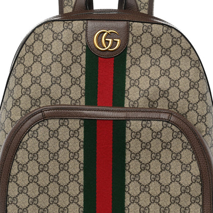 GG Supreme Monogram Medium Ophidia Day Backpack Brown