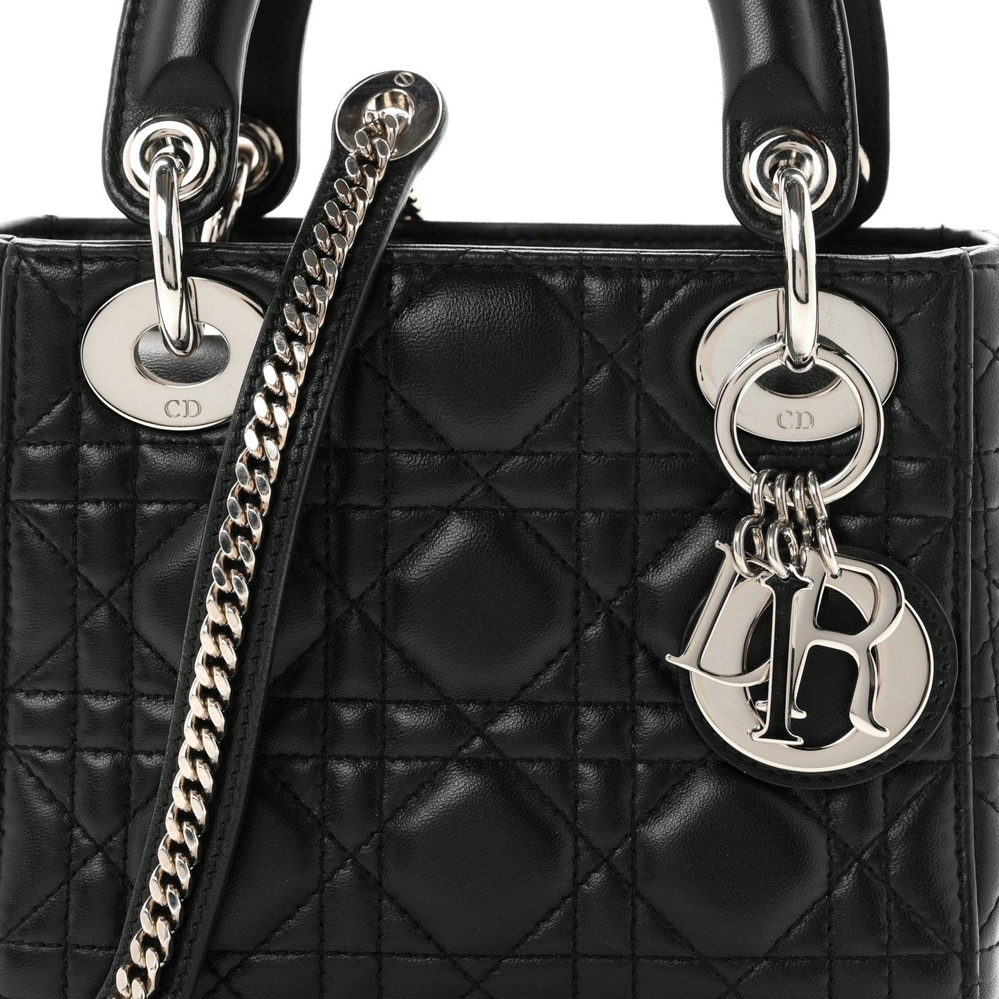 Lambskin Cannage Mini Lady Dior Black
