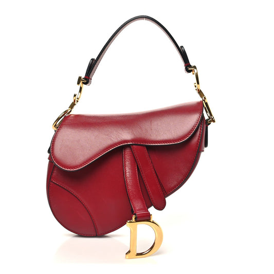 Calfskin Mini Saddle Bag Red