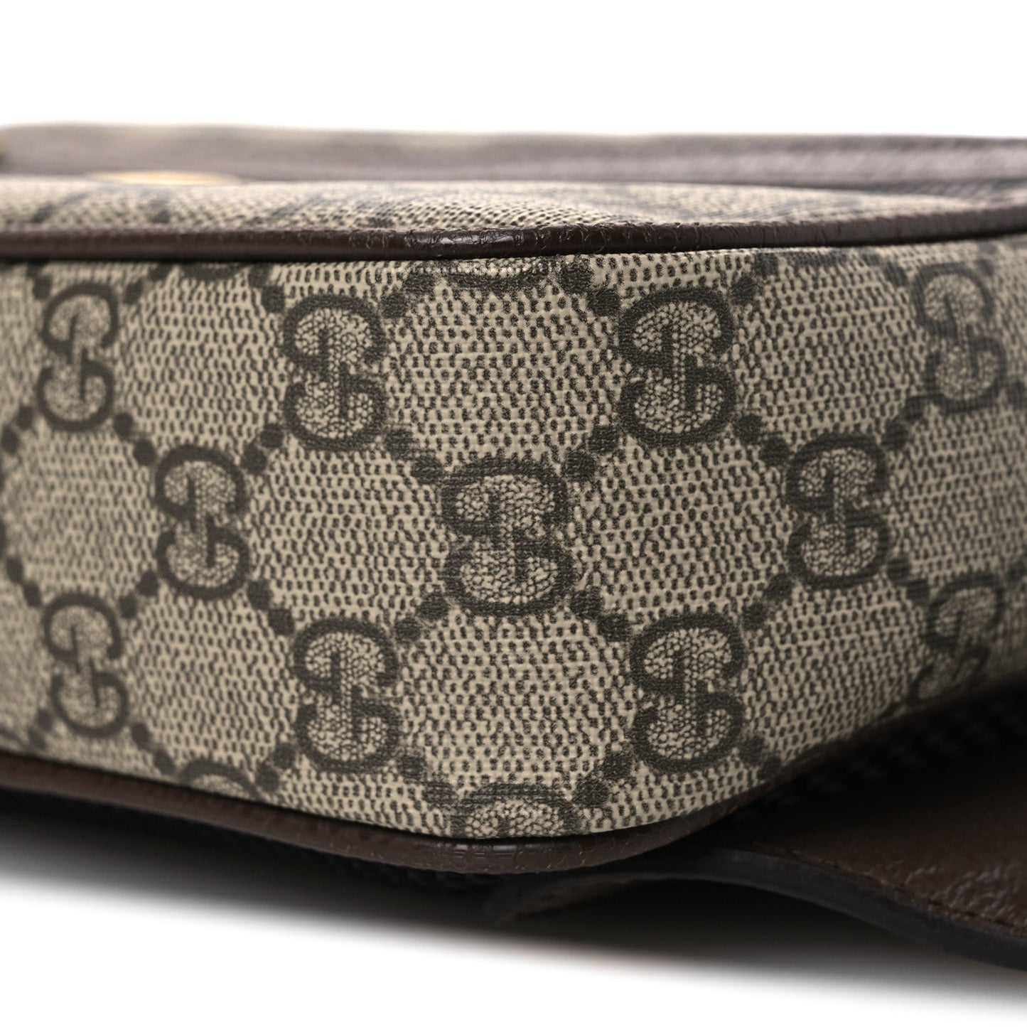 Soft GG Supreme Monogram Medium Ophidia Belt Bag  Dark Brown