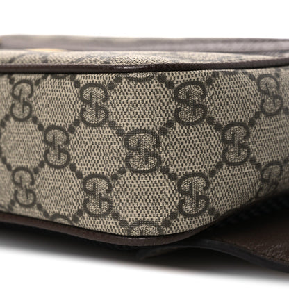 Soft GG Supreme Monogram Medium Ophidia Belt Bag  Dark Brown