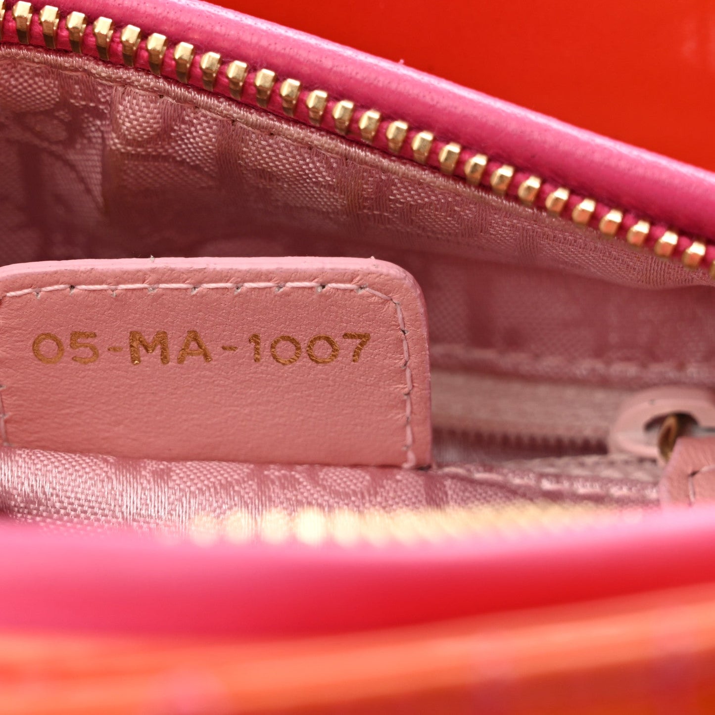 Patent Cannage Stitched Medium Lady Dior Orange