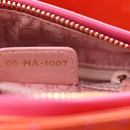 Patent Cannage Stitched Medium Lady Dior Orange