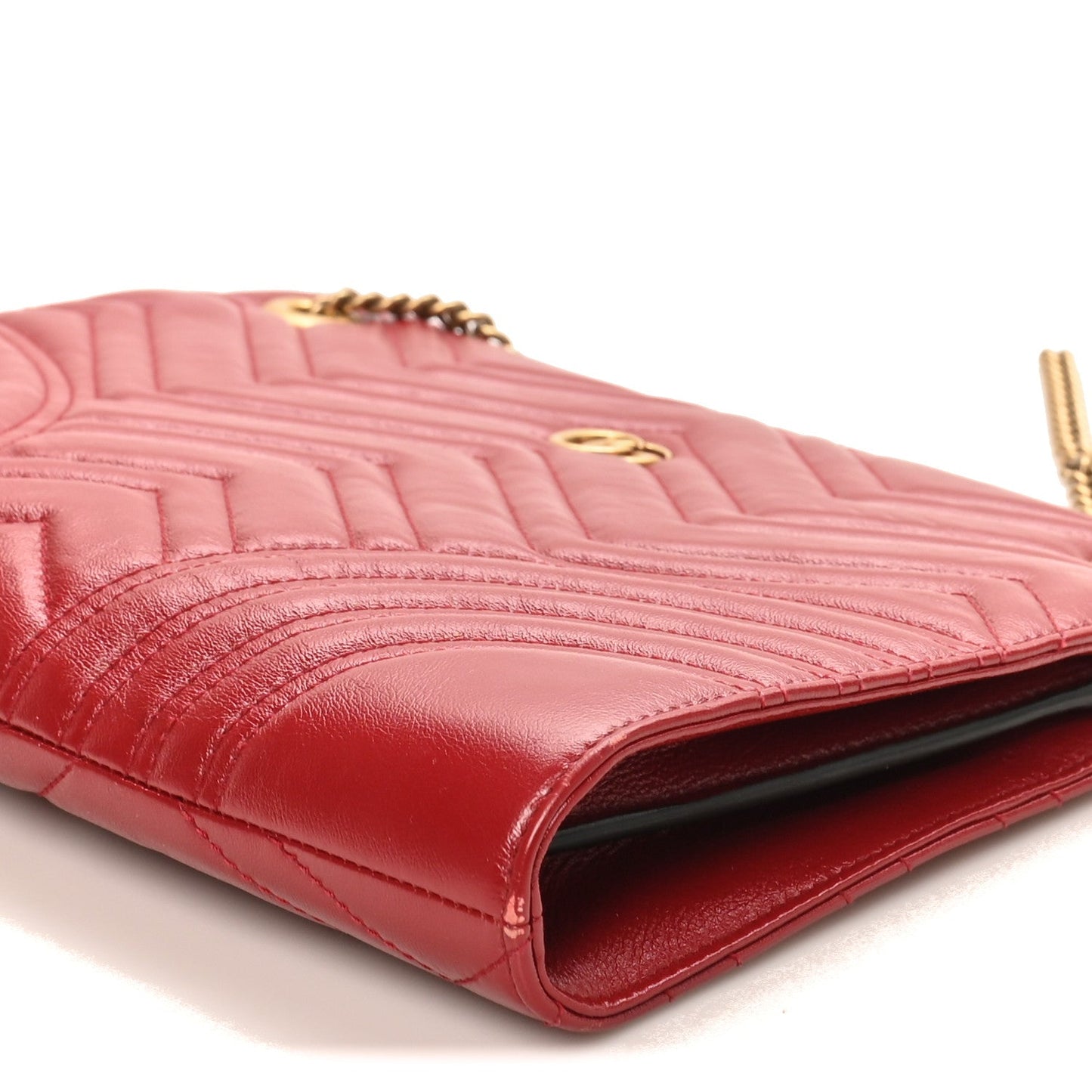 Azalea Calfskin Matelasse Heart Medium GG Marmont Slim Shoulder Bag Romantic Cerise