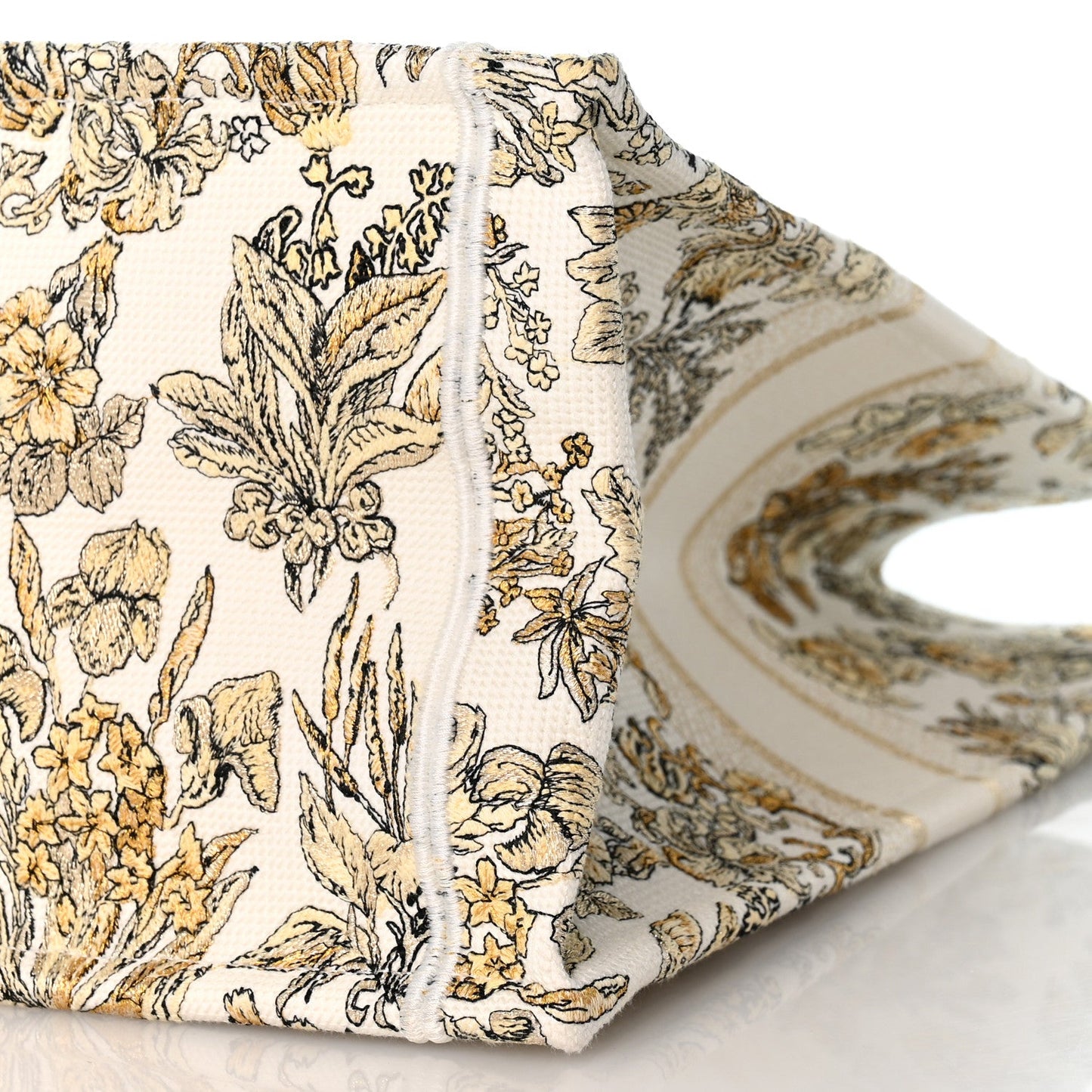 Canvas Embroidered Large Dioriviera Toile De Jouy Book Tote Gold