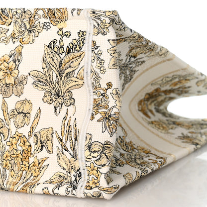 Canvas Embroidered Large Dioriviera Toile De Jouy Book Tote Gold