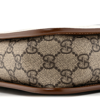 GG Supreme Monogram Azalea Calfskin Mini Retro Interlocking G Shoulder Bag Beige Ebony Brown Sugar