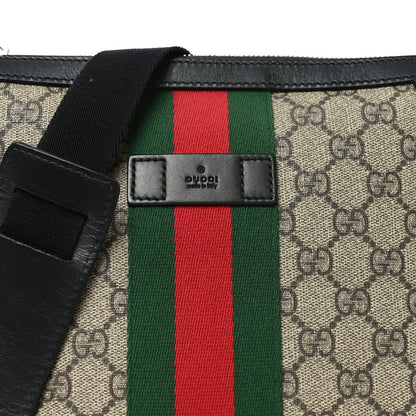 GG Supreme Monogram Web Messenger Bag Black
