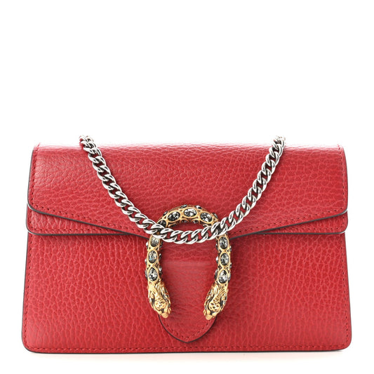 Calfskin Super Mini Dionysus Shoulder Bag Hibiscus Red