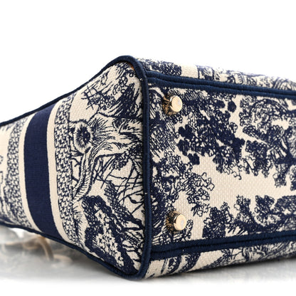 Toile de Jouy Embroidered Medium Lady D-Lite Blue