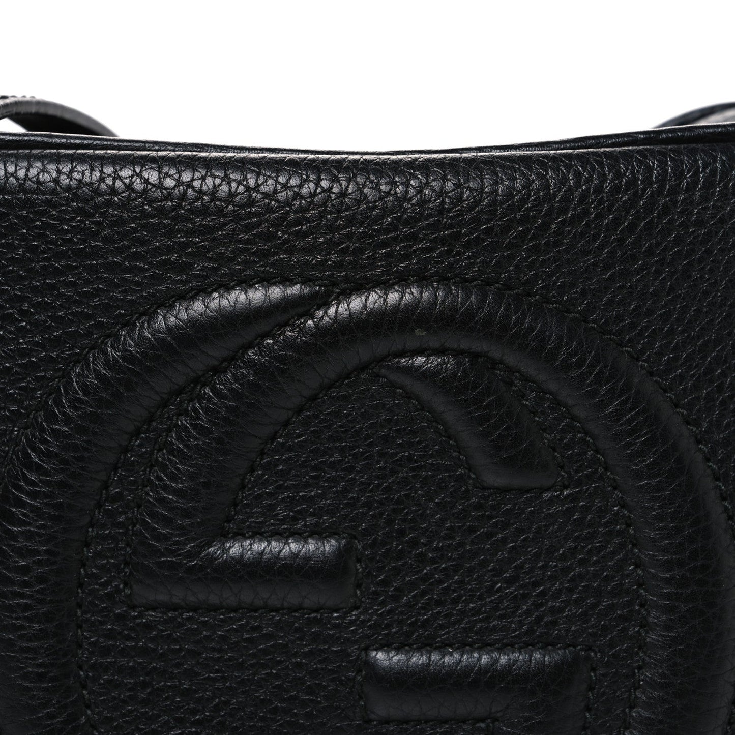 Pebbled Calfskin Small Soho Disco Bag Black