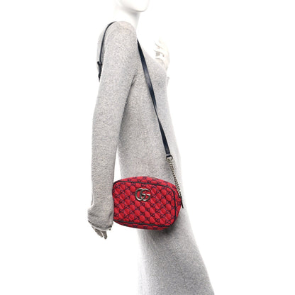 Monogram Multicolor Matelasse Diagonal Small GG Marmont Chain Shoulder Bag Red Blue