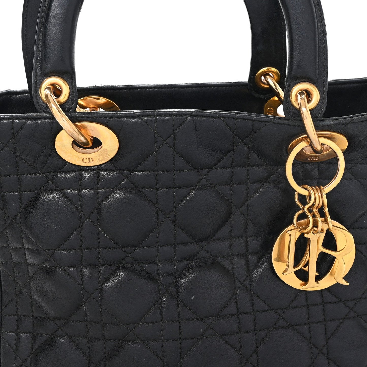 Lambskin Cannage Medium Lady Dior Black
