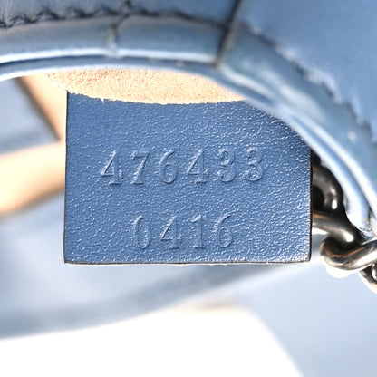 Calfskin Matelasse Aria Super Mini GG Marmont Shoulder Bag Clear Blue