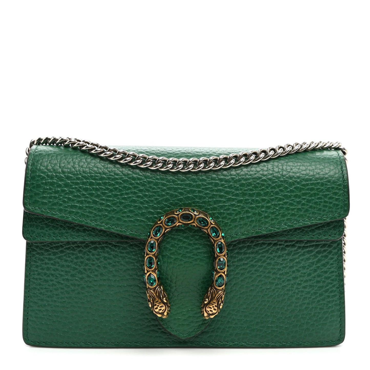 Dollar Calfskin Crystal Super Mini Dionysus Shoulder Bag Emerald