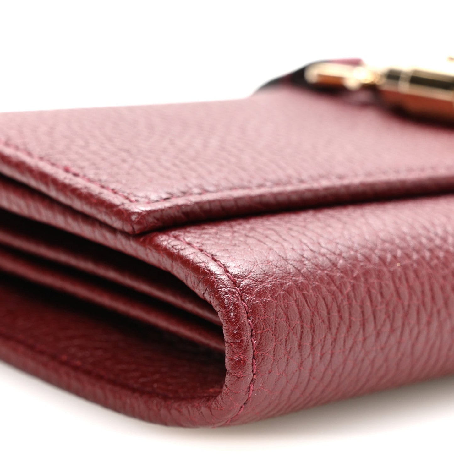 Pebbled Calfskin Jackie 1961 Chain Wallet Burgundy