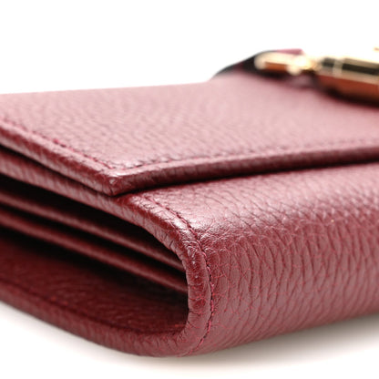 Pebbled Calfskin Jackie 1961 Chain Wallet Burgundy