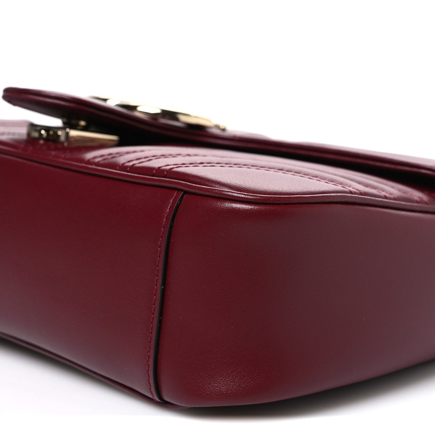 Lambskin Matelasse Small GG Marmont Shoulder Bag  Rosso Ancora
