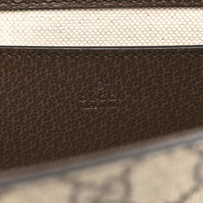 GG Supreme Monogram Textured Dollar Calfskin Web Mini Ophidia Envelope Shoulder Bag Beige Ebony New Acero
