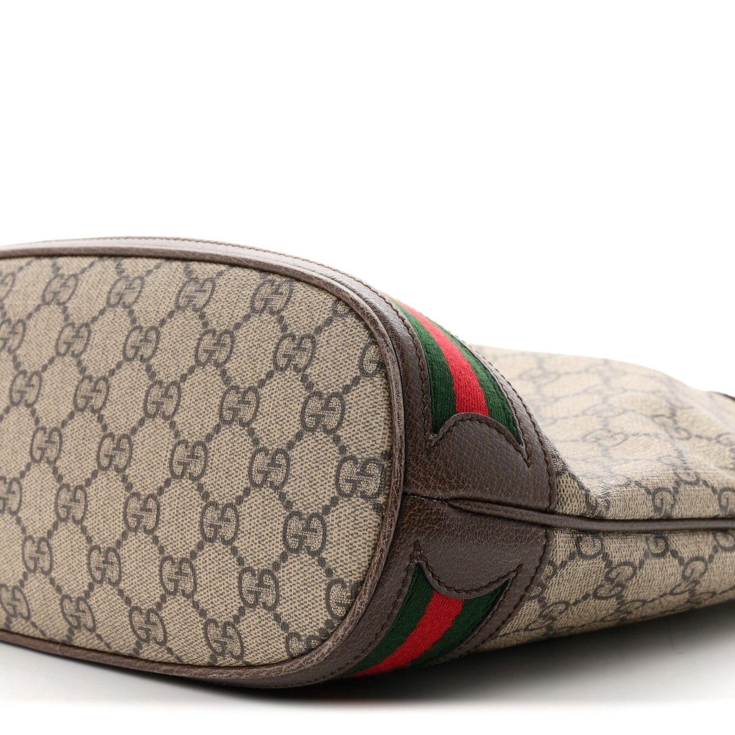 GG Supreme Monogram Web Ophidia Bucket Bag Brown