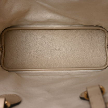 GG Supreme Monogram Textured Dollar Calfskin Small Ophidia Shoulder Tote Bag Beige Mystic White Oatmeal