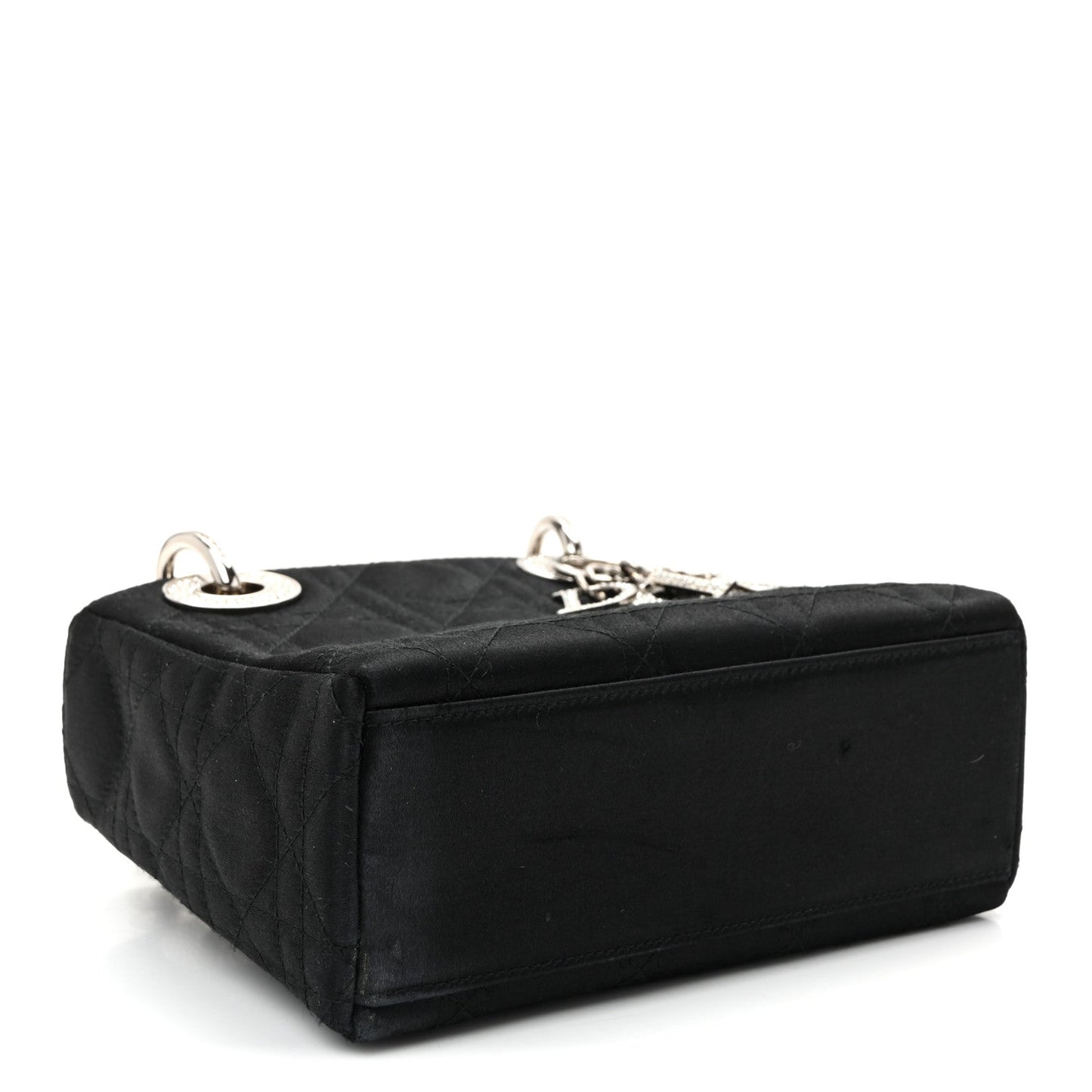 Satin Swarovski Crystal Acrylic PVC Cannage Mini Lady Dior Black