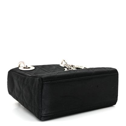 Satin Swarovski Crystal Acrylic PVC Cannage Mini Lady Dior Black