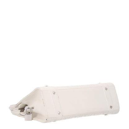 Calfskin Cannage Stitched East West Lady Dior White