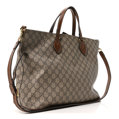 Soft GG Supreme Monogram Medium Crossbody Tote Beige Cuir