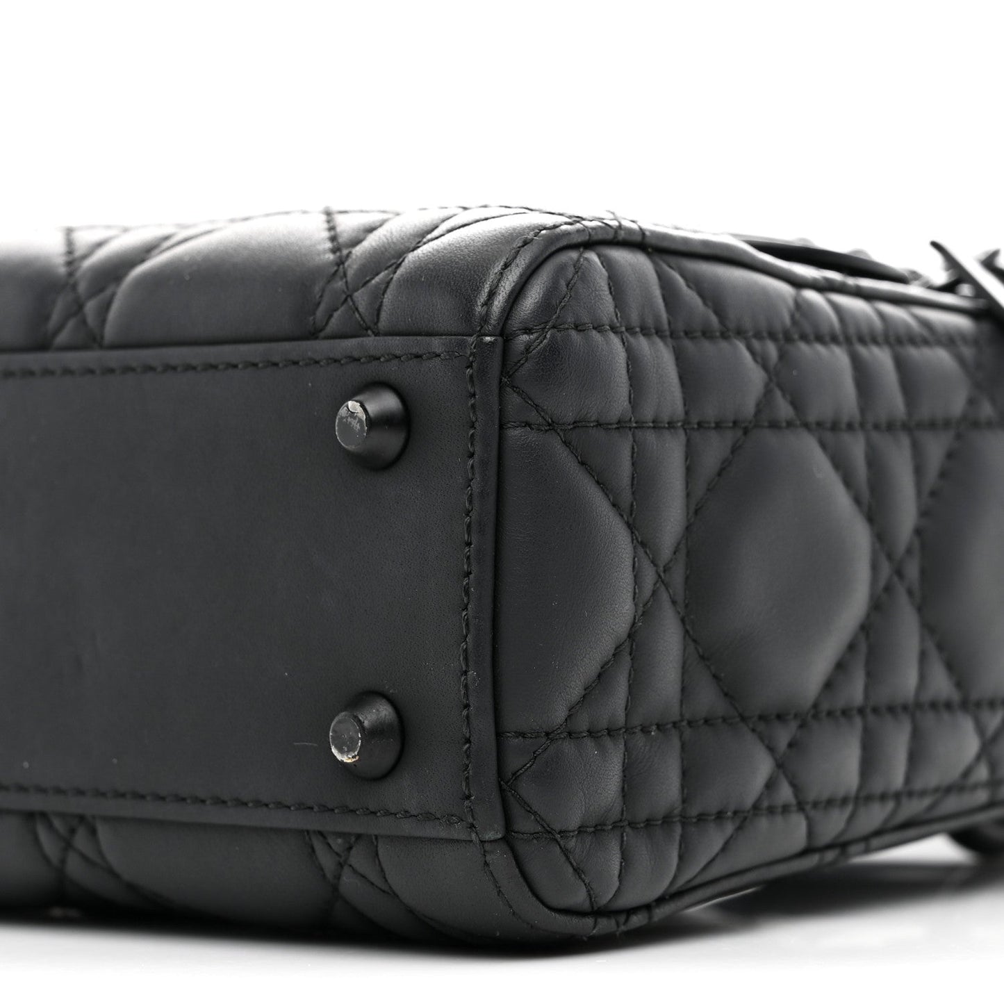 Ultra Matte Calfskin Cannage Mini Lady Dior Black