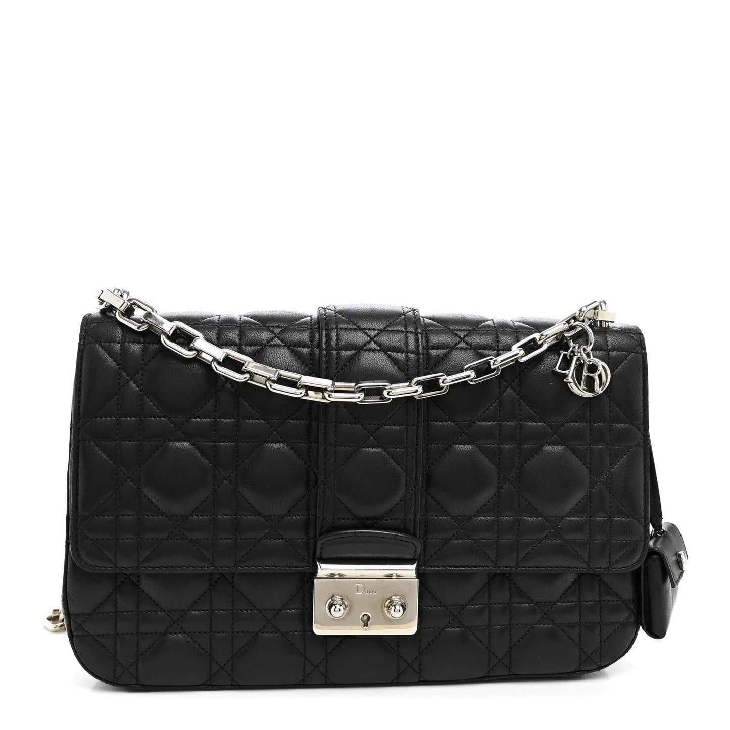 Lambskin Cannage Medium Miss Dior Flap Black